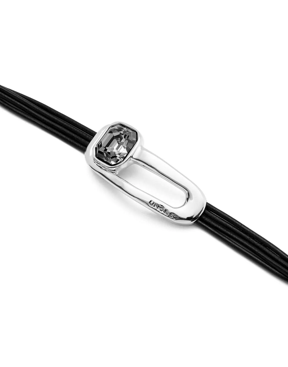 Bracelet Noir Exprimant la Sérénité en Argent Sterling Plaqué PUL2513NGRMTL0 Unode50 Bijoux et Accessoires