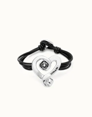 Bracelet Noir Exprès en Argent Sterling Plaqué PUL2542NGRMTL0 Unode50 Bijoux et Accessoires