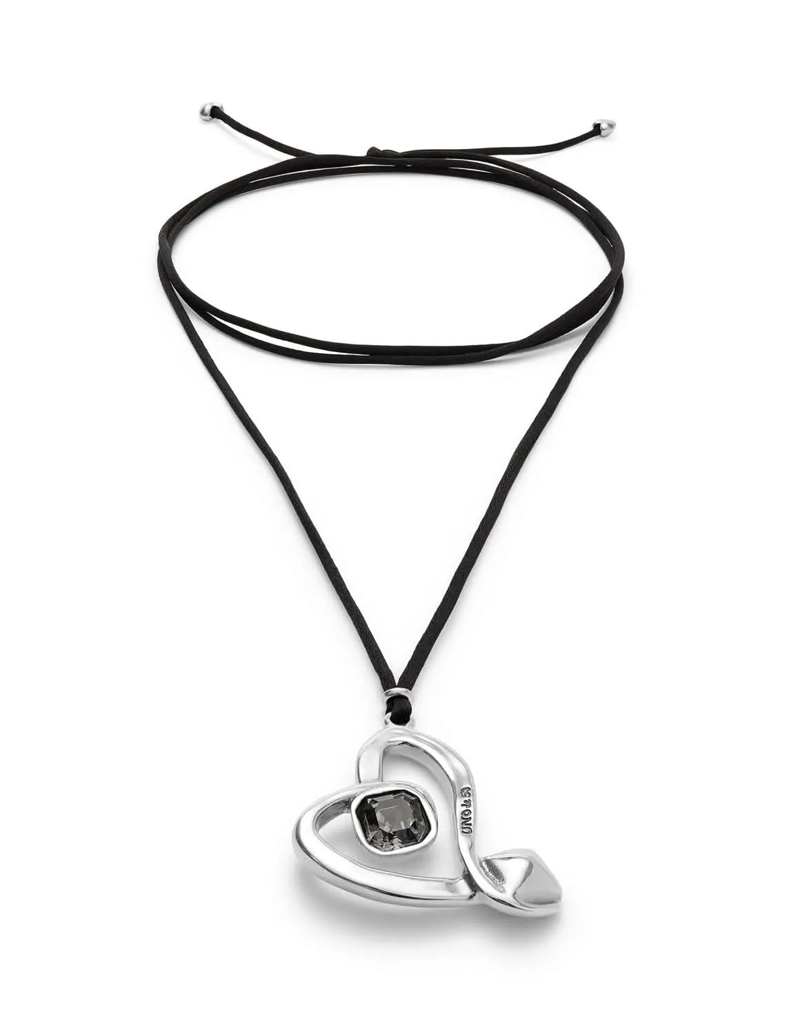 Collier Noir Ser Expresiva en Argent Plaqué Sterling COL2012NGRMTL0U Unode50 Bijoux et Accessoires