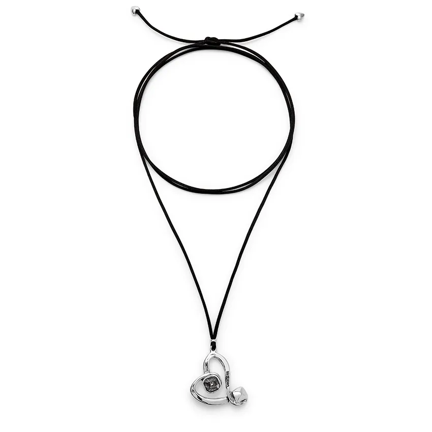 Collier Noir Ser Expresiva en Argent Plaqué Sterling COL2012NGRMTL0U Unode50 Bijoux et Accessoires