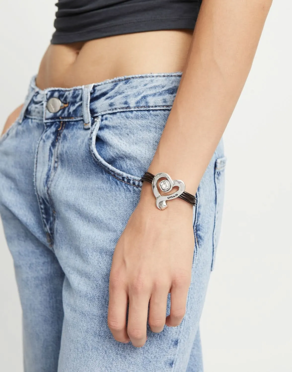 Bracelet Blanc Serti Exprès en Argent Sterling Plaqué PUL2542CRSMTL0 Unode50 Bijoux et Accessoires