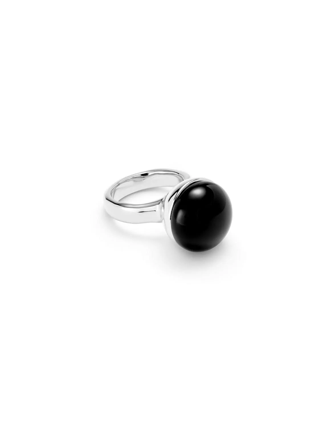 Bague Fascinante Noire en Argent Sterling Plaqué ANI0845NGRMTL Unode50 Bijoux et Accessoires