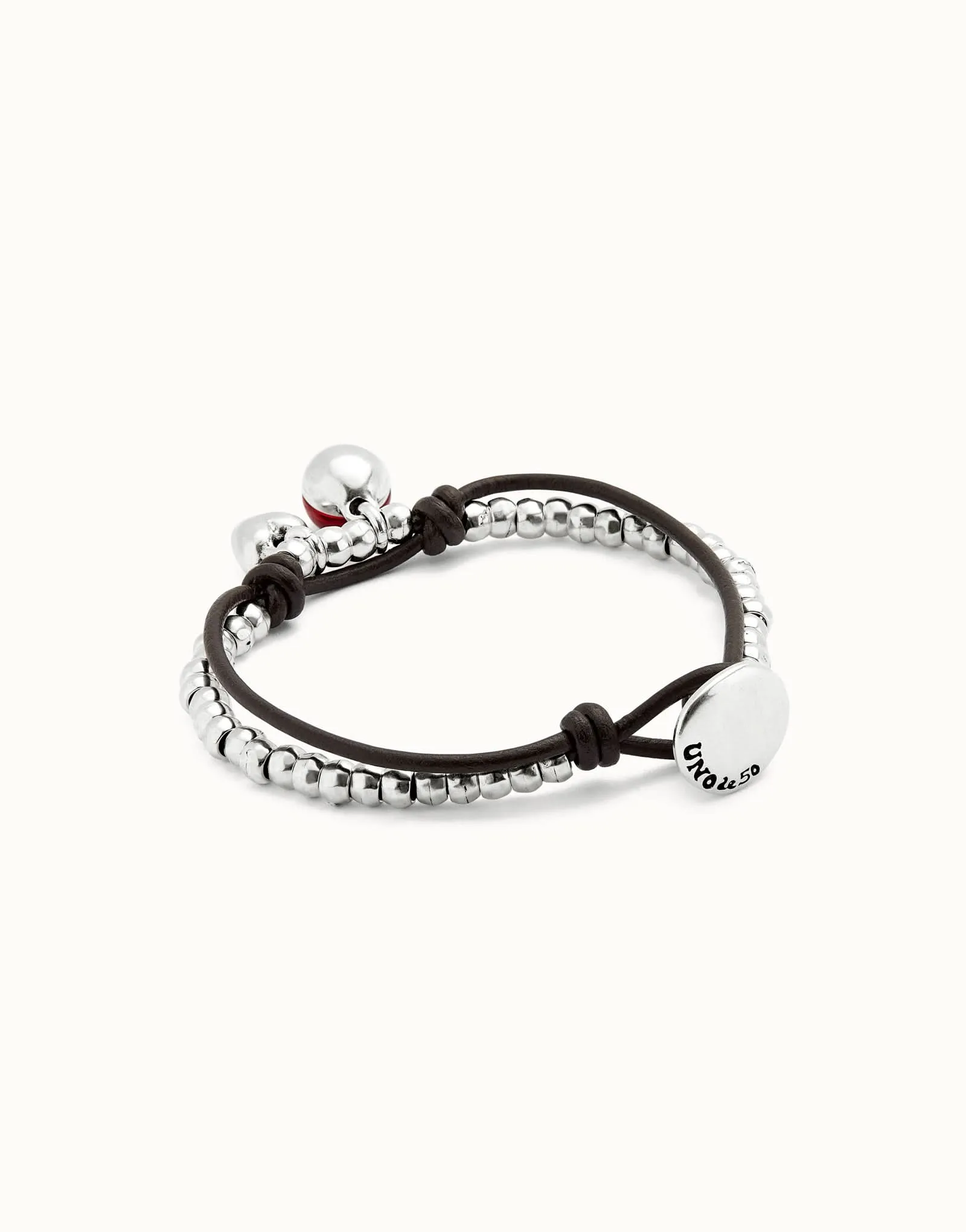 Bracelet Rouge Fascinant en Argent Plaqué Sterling PUL2527ROJMTL0 Unode50 Bijoux et Accessoires