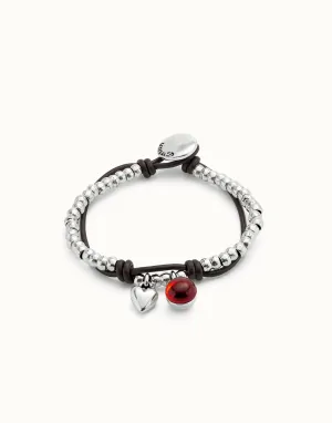 Bracelet Rouge Fascinant en Argent Plaqué Sterling PUL2527ROJMTL0 Unode50 Bijoux et Accessoires