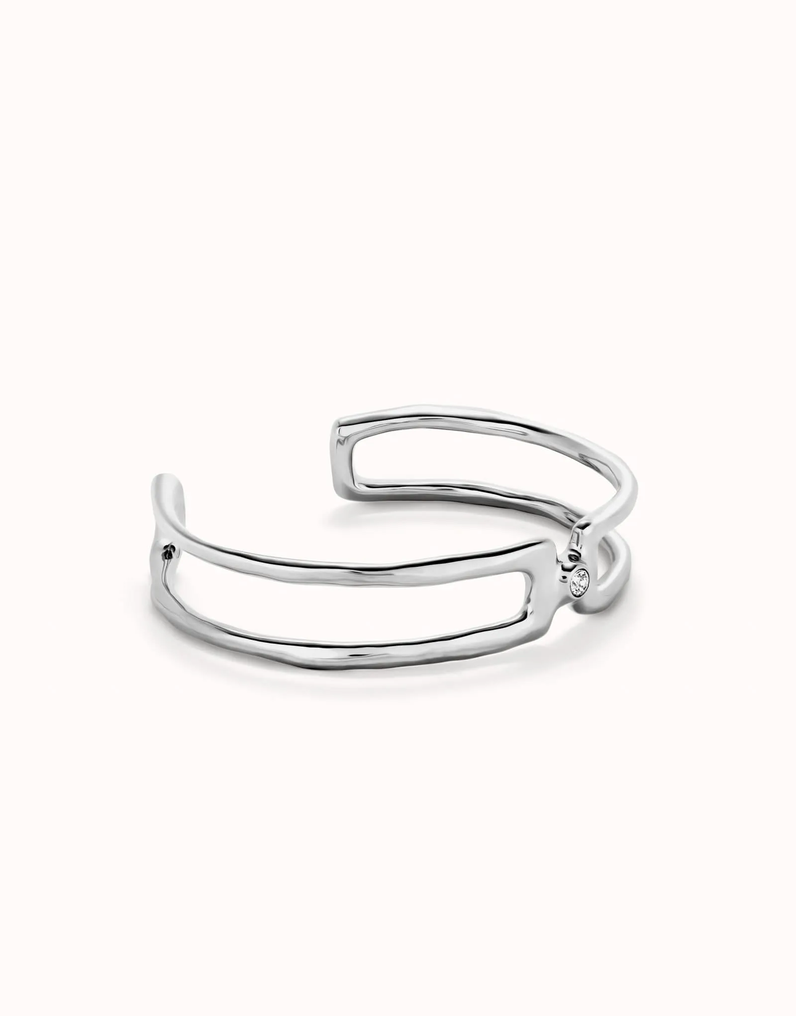 Bracelet Bangle Blanc Indomptable en Argent Sterling plaqué PUL2446BLNMTL0 Unode50 Bijoux et Accessoires
