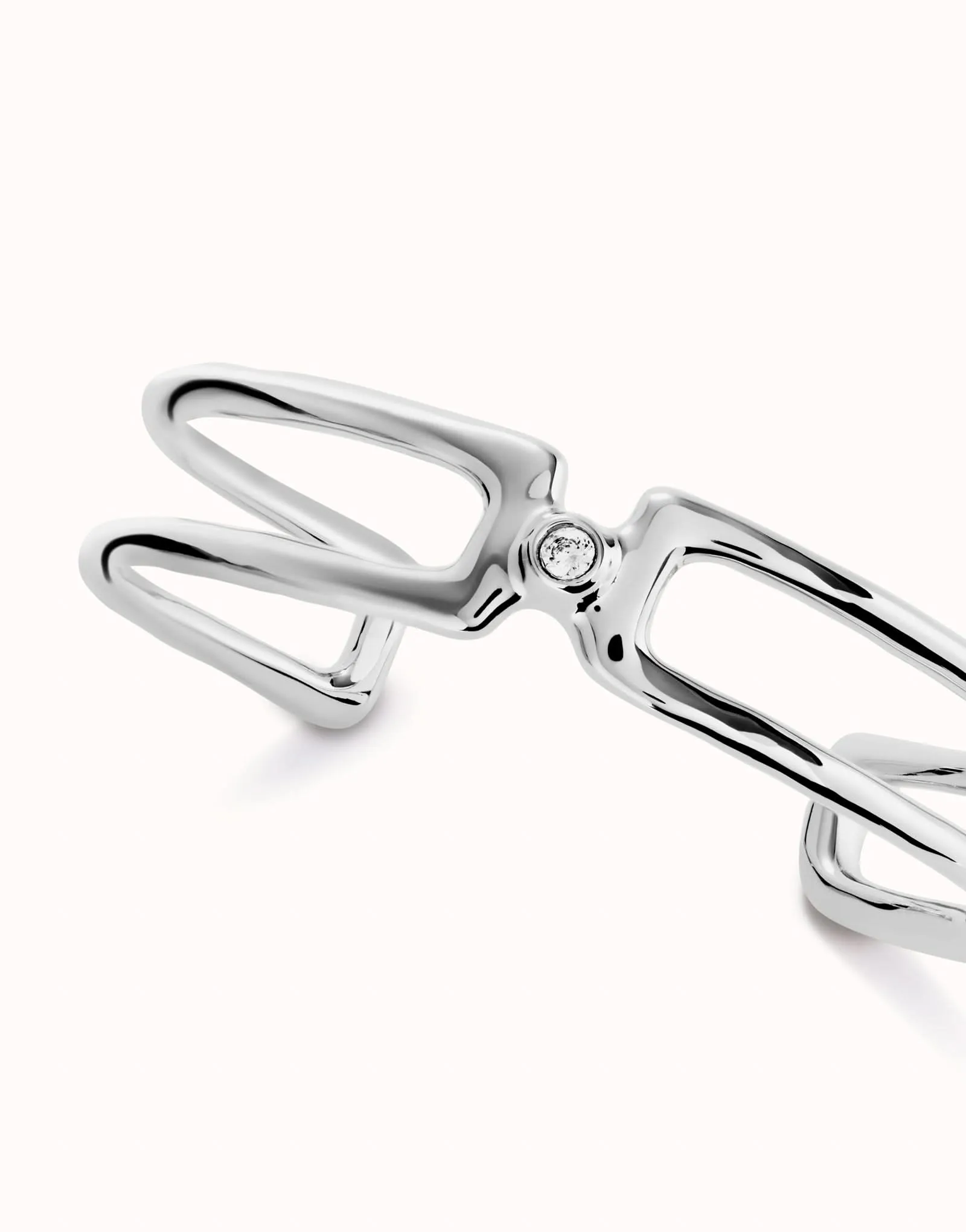 Bracelet Bangle Blanc Indomptable en Argent Sterling plaqué PUL2446BLNMTL0 Unode50 Bijoux et Accessoires