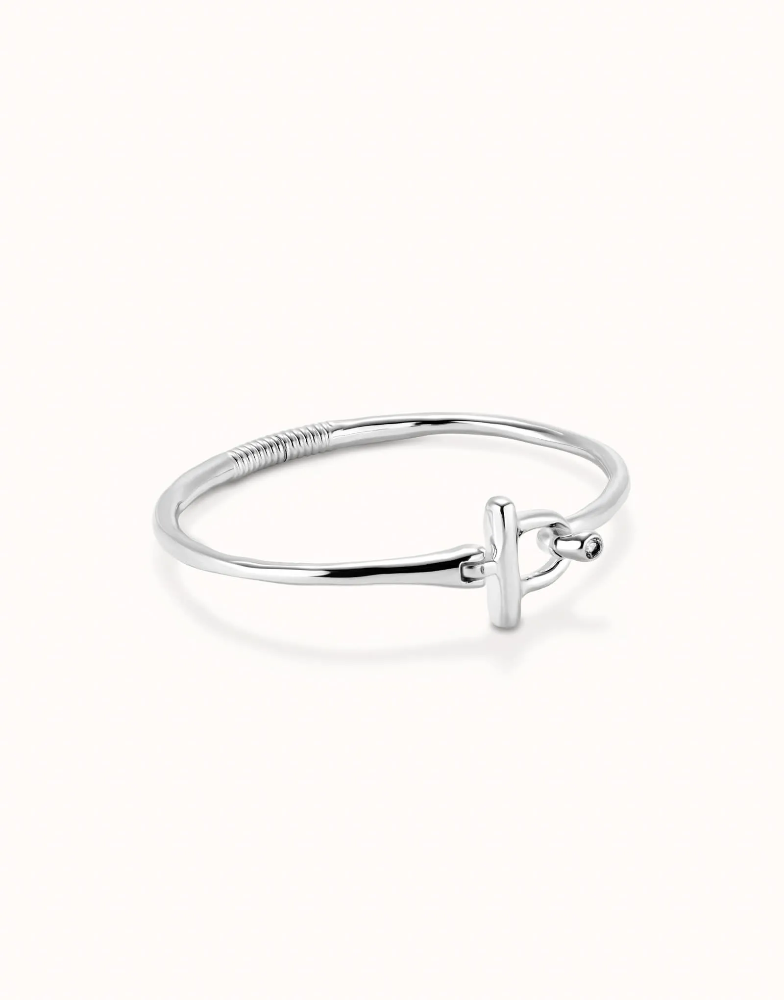 Bracelet Bangle Blanc Indomptable en Argent Sterling plaqué PUL2449BLNMTL0 Unode50 Bijoux et Accessoires