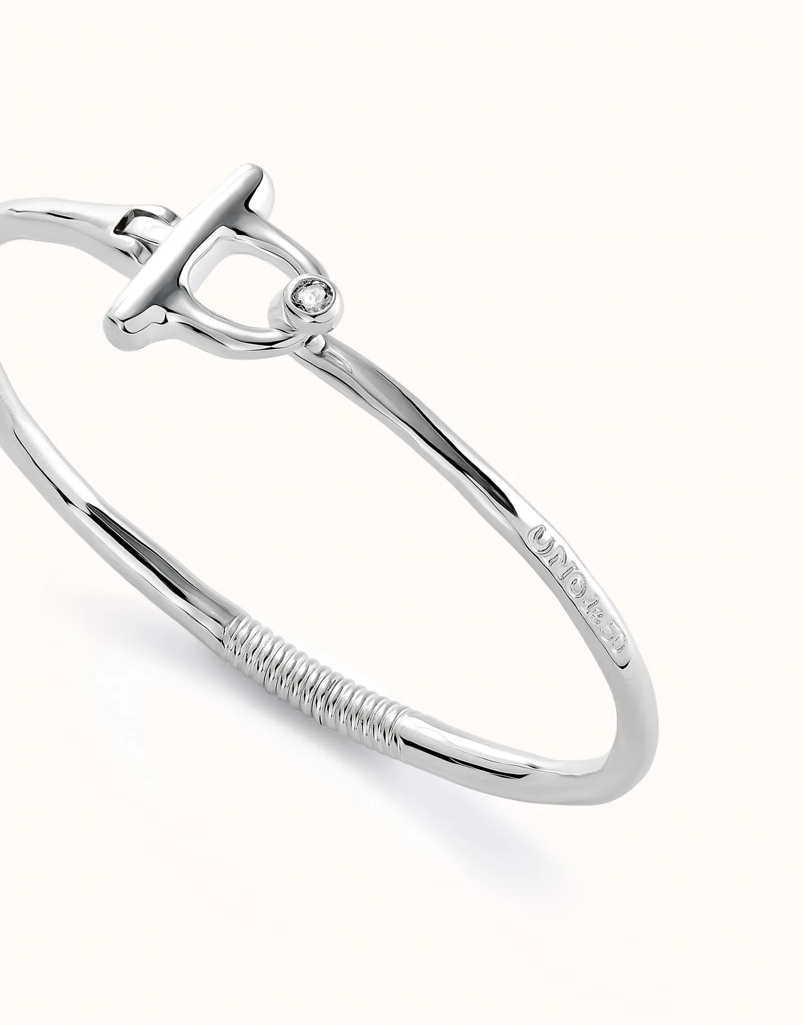 Bracelet Bangle Blanc Indomptable en Argent Sterling plaqué PUL2449BLNMTL0 Unode50 Bijoux et Accessoires