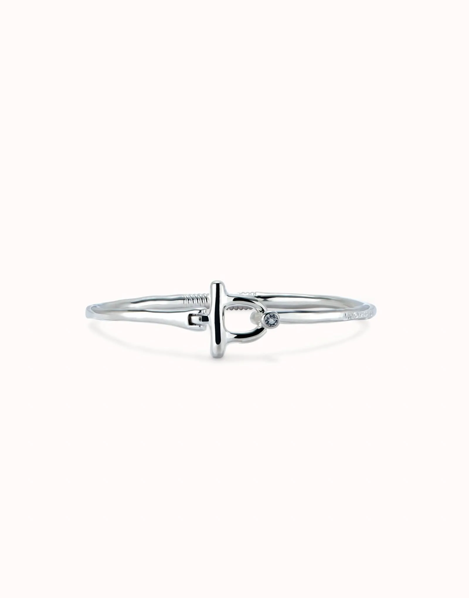 Bracelet Bangle Blanc Indomptable en Argent Sterling plaqué PUL2449BLNMTL0 Unode50 Bijoux et Accessoires
