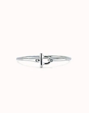 Bracelet Bangle Blanc Indomptable en Argent Sterling plaqué PUL2449BLNMTL0 Unode50 Bijoux et Accessoires