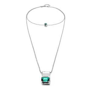 Chaîne Magnétique Verte en Argent Sterling Plaqué COL1957VRDMTL0U Unode50 Bijoux et Accessoires