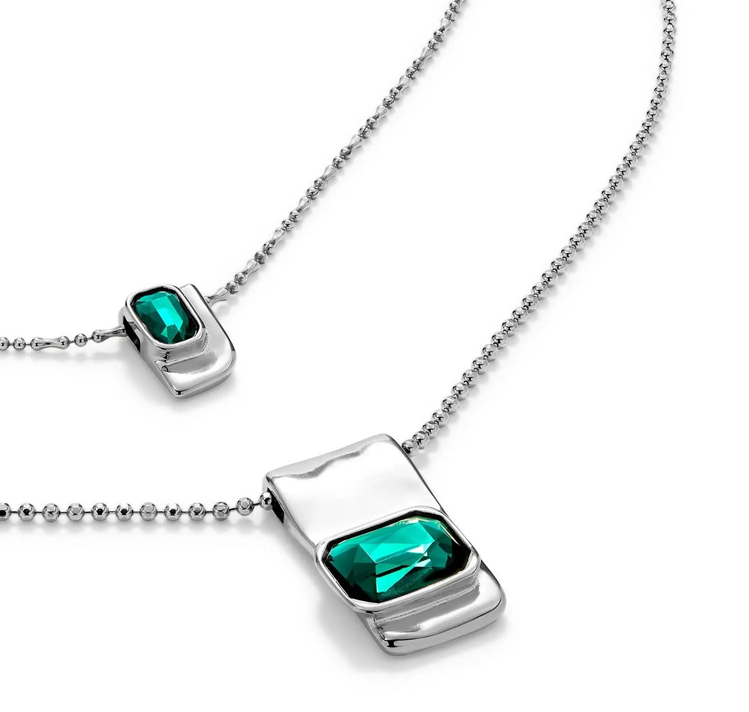 Chaîne Magnétique Verte en Argent Sterling Plaqué COL1957VRDMTL0U Unode50 Bijoux et Accessoires