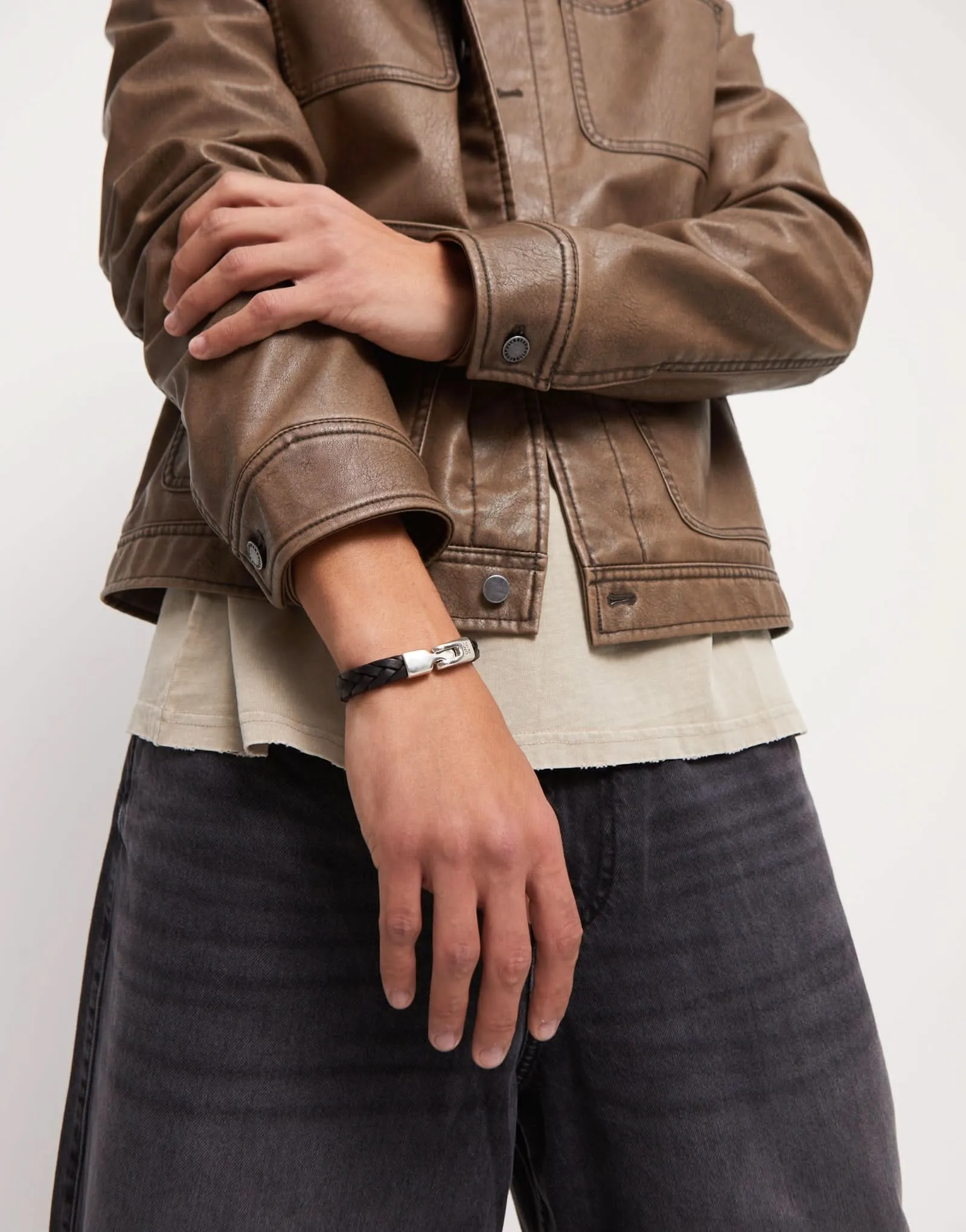 Bracelet en Argent Sterling Plaqué Noir Naturel PUL2455NGRMTLX Unode50 Bijoux et Accessoires