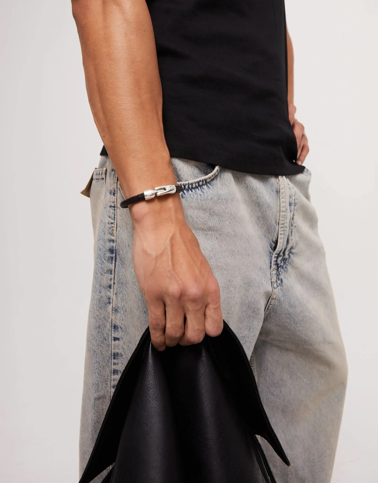 Bracelet en Argent Sterling Plaqué Noir Naturel PUL2460NGRMTLX Unode50 Bijoux et Accessoires