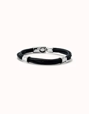 Bracelet en Argent Sterling Plaqué Noir Naturel PUL2492NGRMTLX Unode50 Bijoux et Accessoires