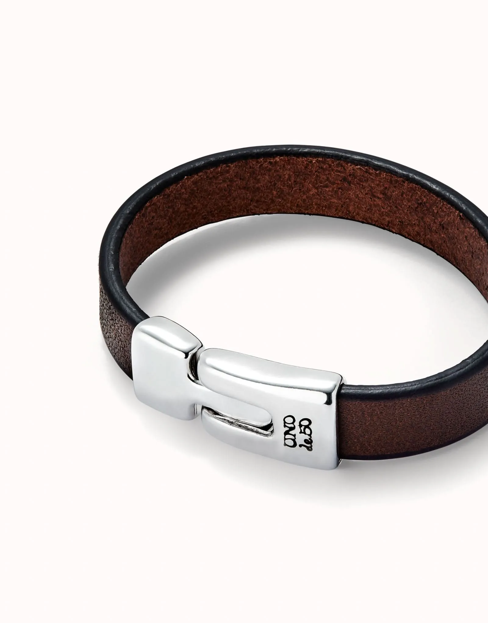 Bracelet en argent plaqué sterling marron naturel PUL2454MARMTL Unode50 Bijoux et accessoires