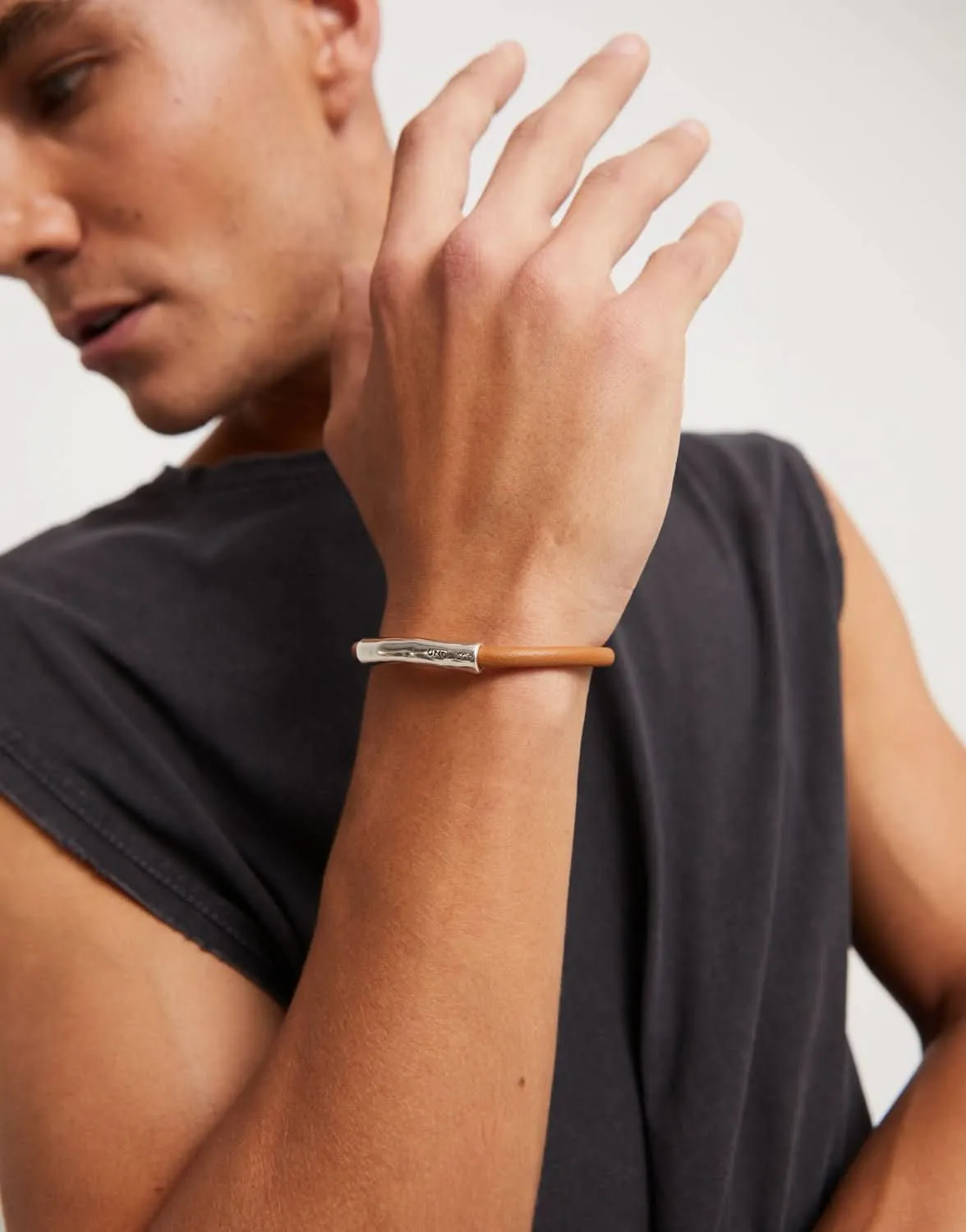 Bracelet en argent plaqué sterling brun naturel PUL2462CAMMTL Unode50 Bijoux et accessoires