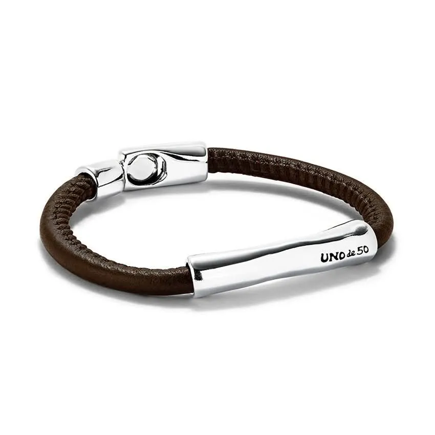 Bracelet en argent plaqué sterling marron naturel PUL2462MARMTL Unode50 Bijoux et accessoires