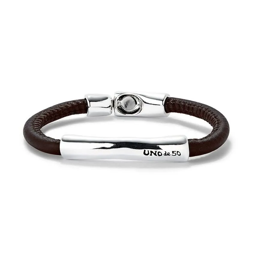 Bracelet en argent plaqué sterling marron naturel PUL2462MARMTL Unode50 Bijoux et accessoires