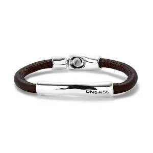 Bracelet en argent plaqué sterling marron naturel PUL2462MARMTL Unode50 Bijoux et accessoires