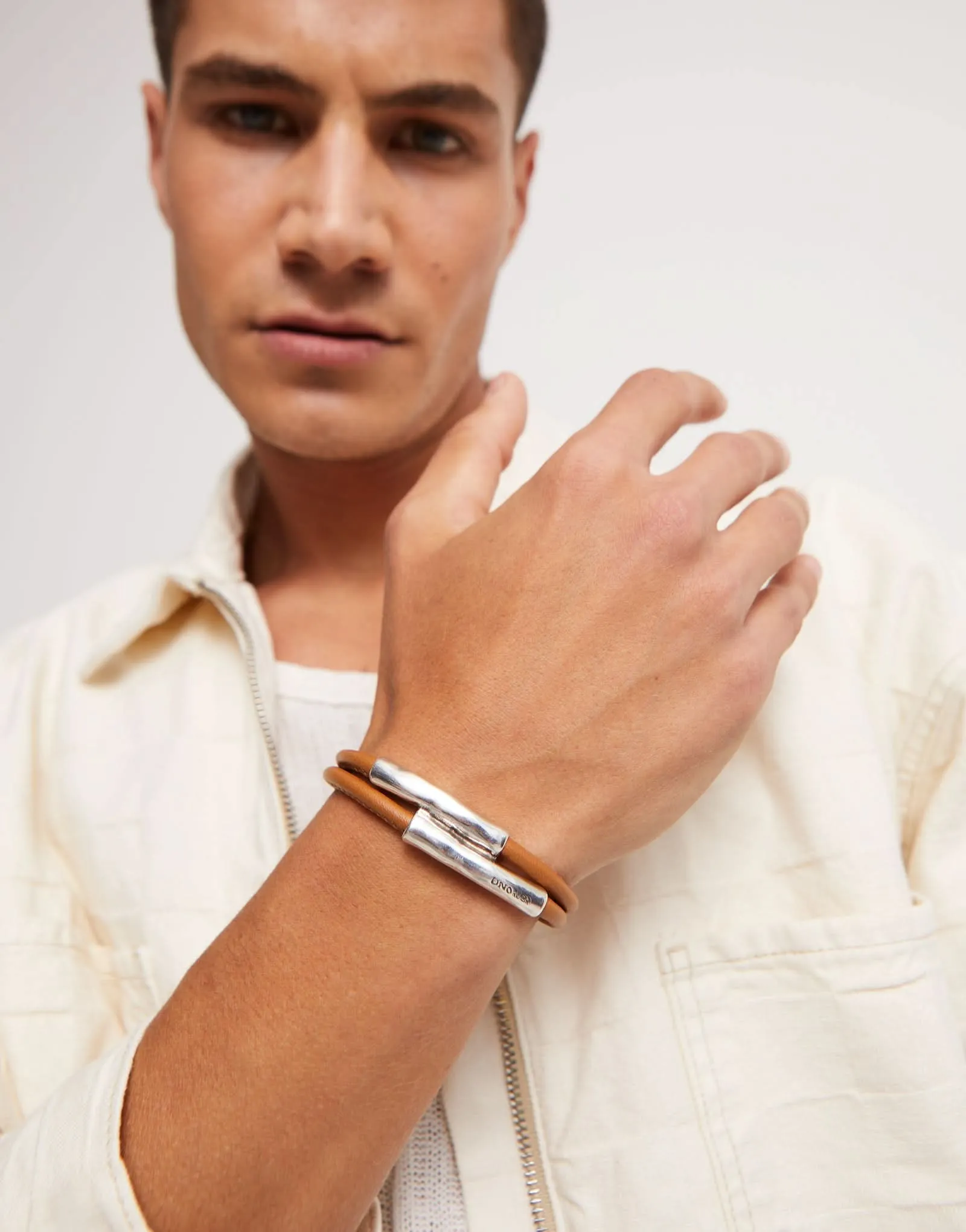 Bracelet en argent plaqué sterling brun naturel PUL2464CAMMTLX Unode50 Bijoux et accessoires
