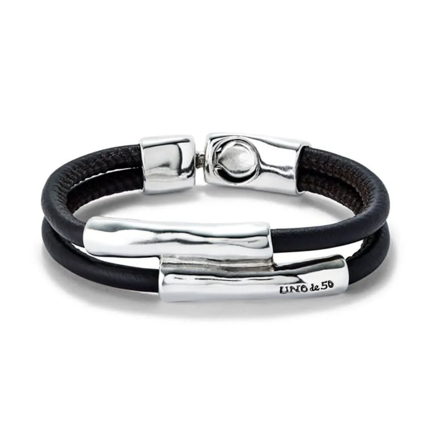 Bracelet en argent plaqué sterling marron naturel PUL2464MARMTLX Unode50 Bijoux et accessoires