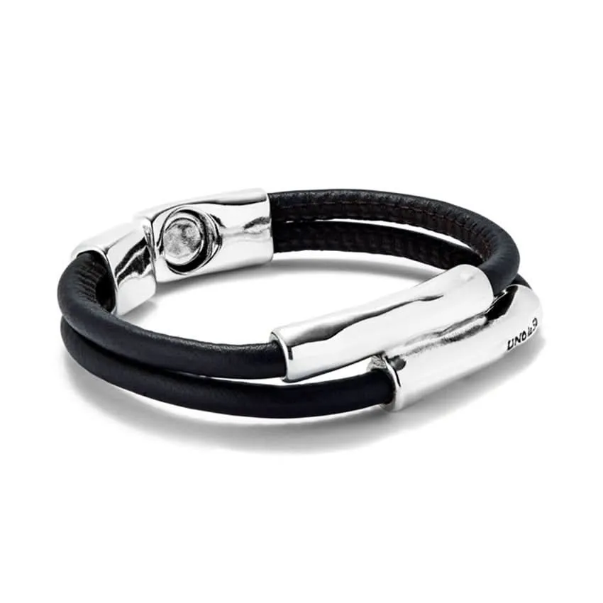 Bracelet en argent plaqué sterling marron naturel PUL2464MARMTLX Unode50 Bijoux et accessoires