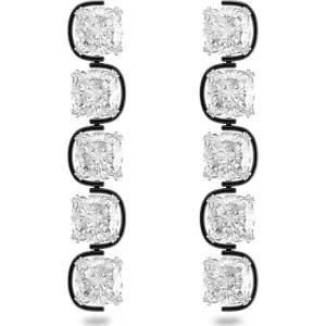 Boucles d'oreilles pendantes Swarovski Harmonia à cristaux flottants en métaux mélangés avec taille coussin blanc