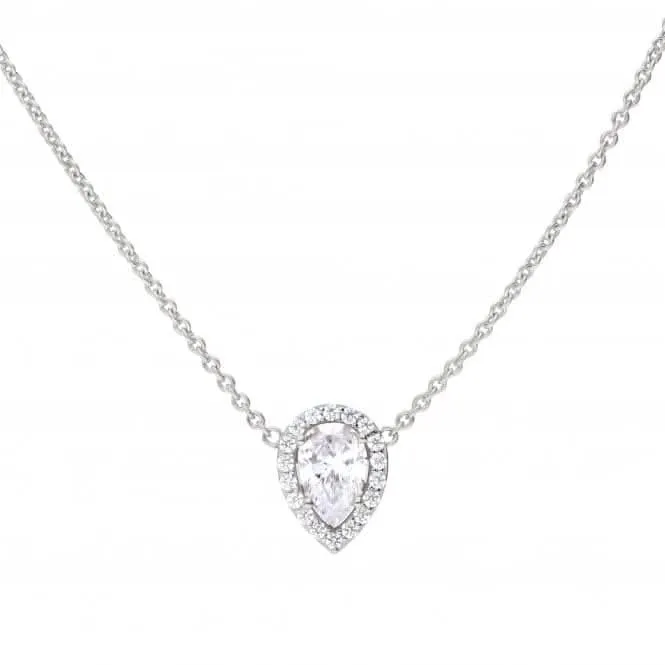 Collier en Zirconium Cubique Halo en Forme de Larme N4403 - Diamonfire Jewellery