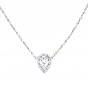 Collier en Zirconium Cubique Halo en Forme de Larme N4403 - Diamonfire Jewellery