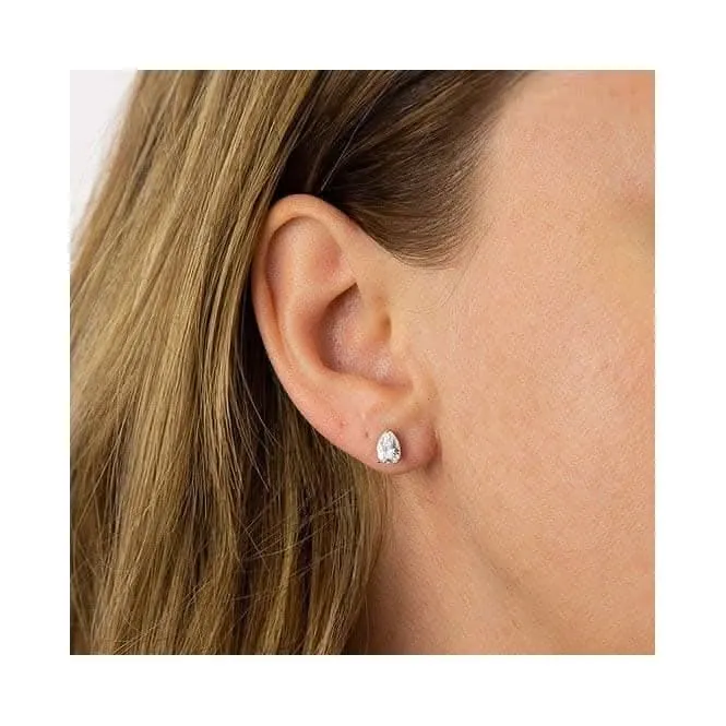 Boucles d'oreilles à clous en forme de larme E6056 - Diamonfire Jewellery
