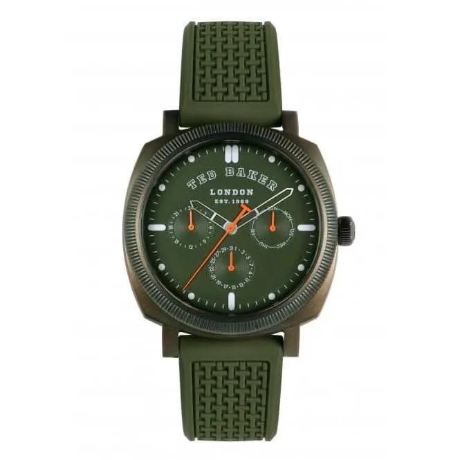 Montre Ted Baker Gents Caine en silicone vert BKPCNS309