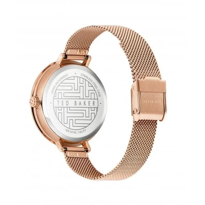 Ted Baker Ladies Ammy Floral Montre en maille ton or rose BKPAMF104