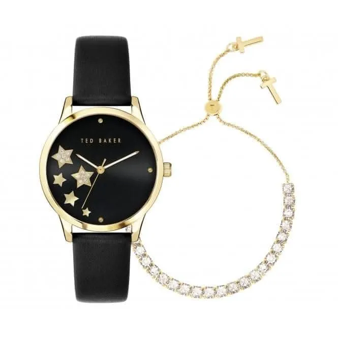 Ted Baker Ladies Fitzrovia Stars Montre en acier inoxydable noir BKGFW2217