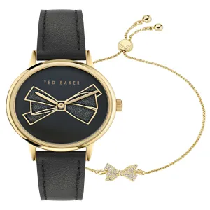 Montre pour femme Ted Baker Iconic en cuir noir BKGFW2402