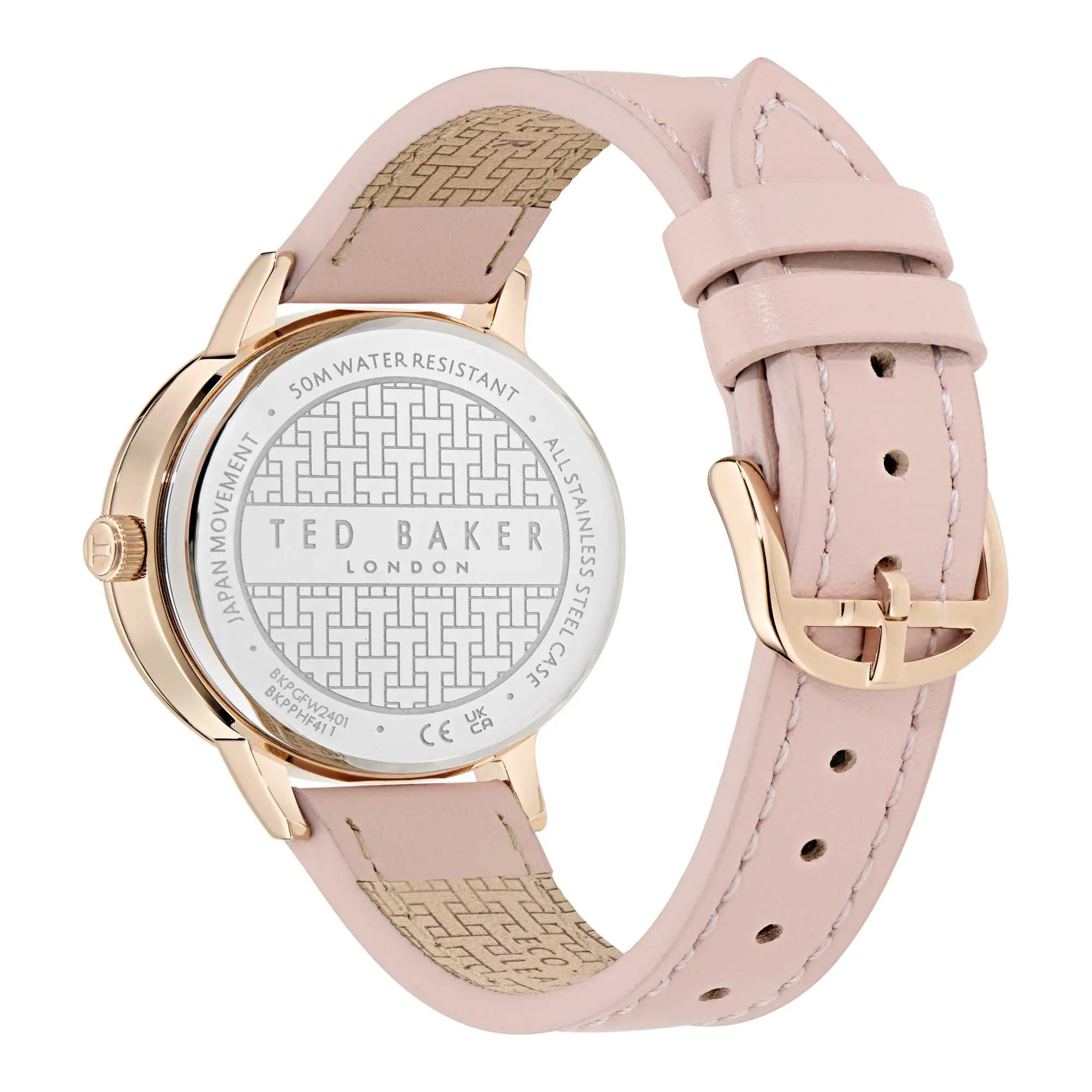 Ted Baker Montre Iconique en Cuir Rose pour Femme BKGFW2401