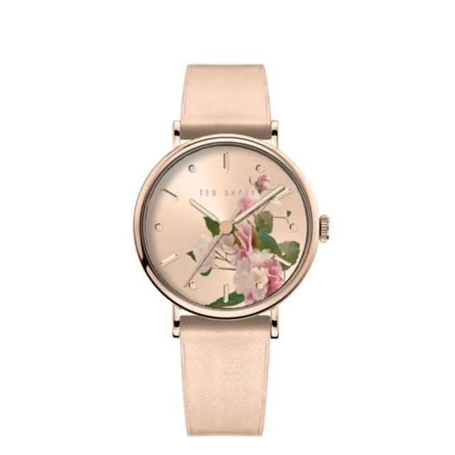 Montre en cuir rose pour femme Ted Baker BKPPHF307