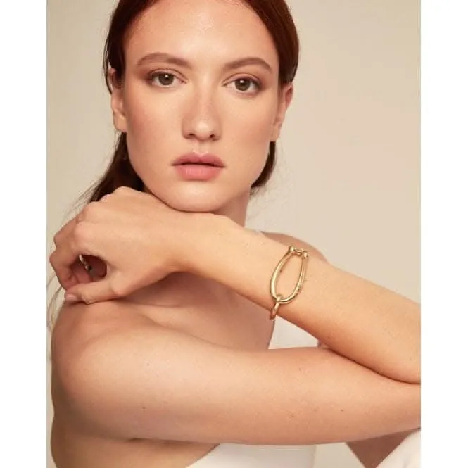 Bracelet rigide pour adolescent plaqué or 18 carats avec grands maillons intérieurs PUL2417ORO Unode50 Bijoux et accessoires