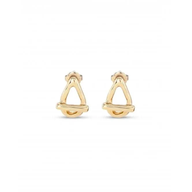 Boucles d'oreilles à clous en forme de lien ovale plaqué or 18k pour adolescents PEN0945ORO0000U Unode50 Bijoux et accessoires
