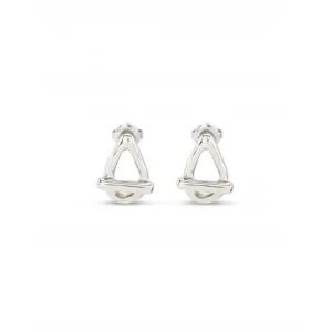 Boucles d'oreilles à clous en forme de lien ovale petit plaqué argent PEN0945MTL0000U Unode50 Bijoux et accessoires