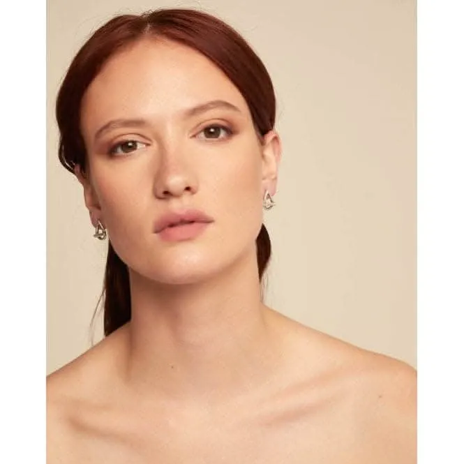 Boucles d'oreilles à clous en forme de lien ovale petit plaqué argent PEN0945MTL0000U Unode50 Bijoux et accessoires