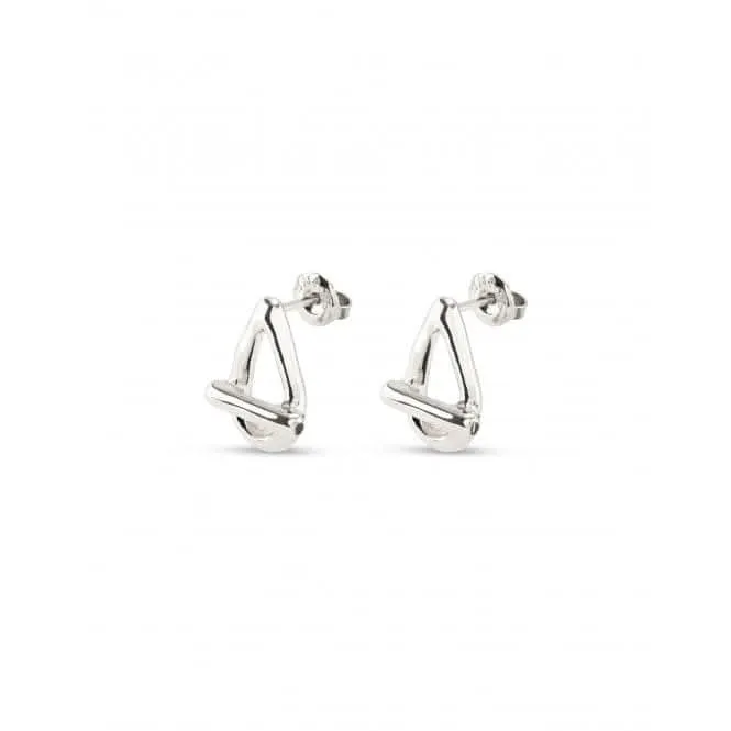 Boucles d'oreilles à clous en forme de lien ovale petit plaqué argent PEN0945MTL0000U Unode50 Bijoux et accessoires