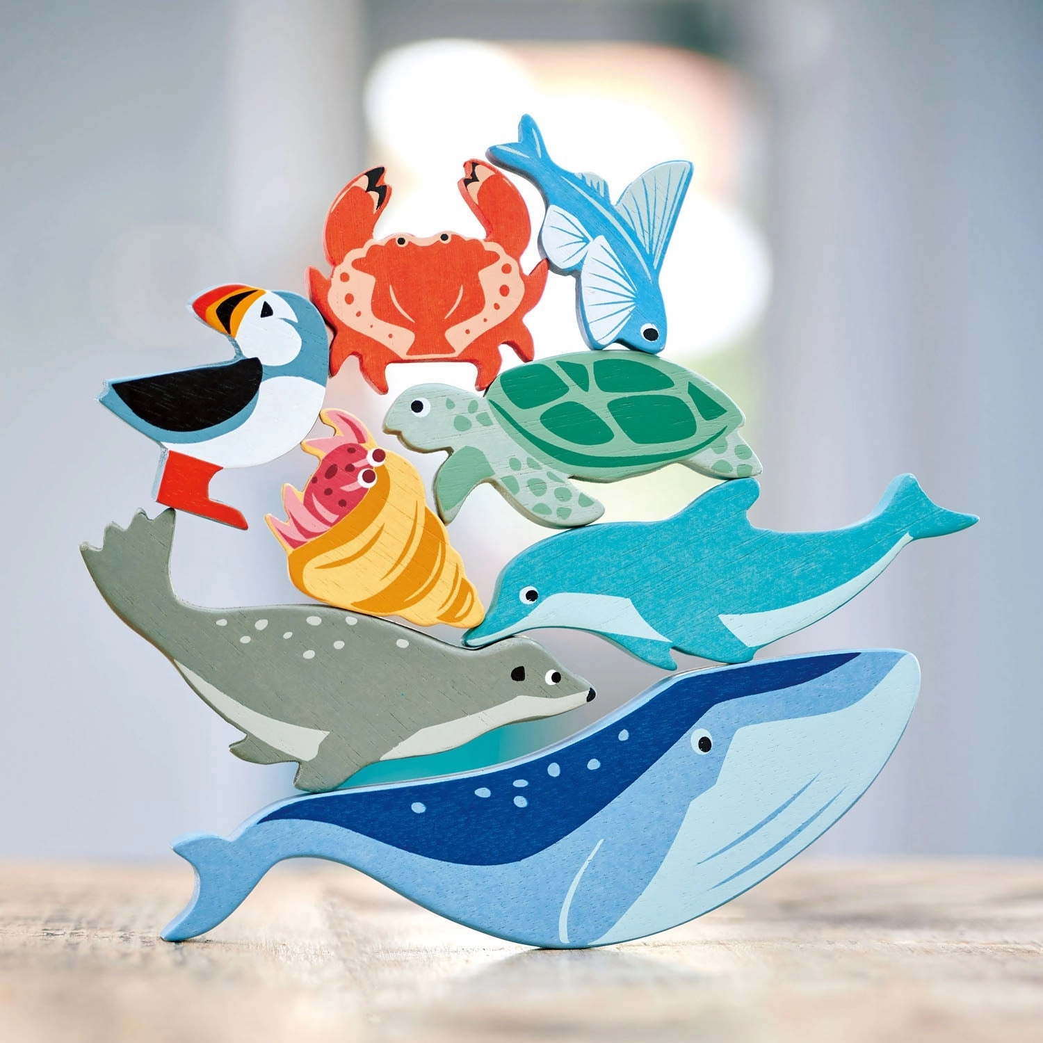 Tender Leaf Toys 10 Wooden Coastal Creatures Set