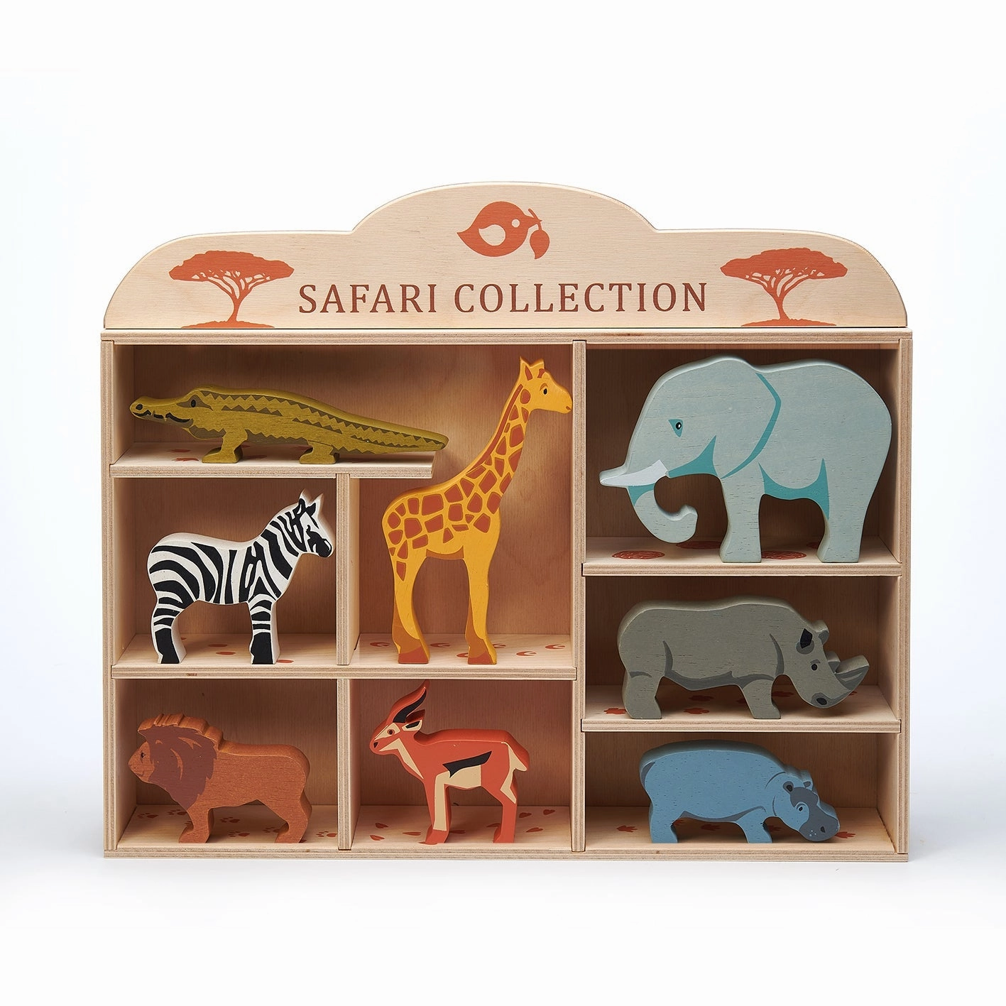 Tender Leaf Toys 8 Safari Animals Wooden Set