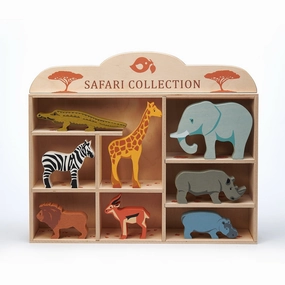 Tender Leaf Toys 8 Safari Animals Wooden Set