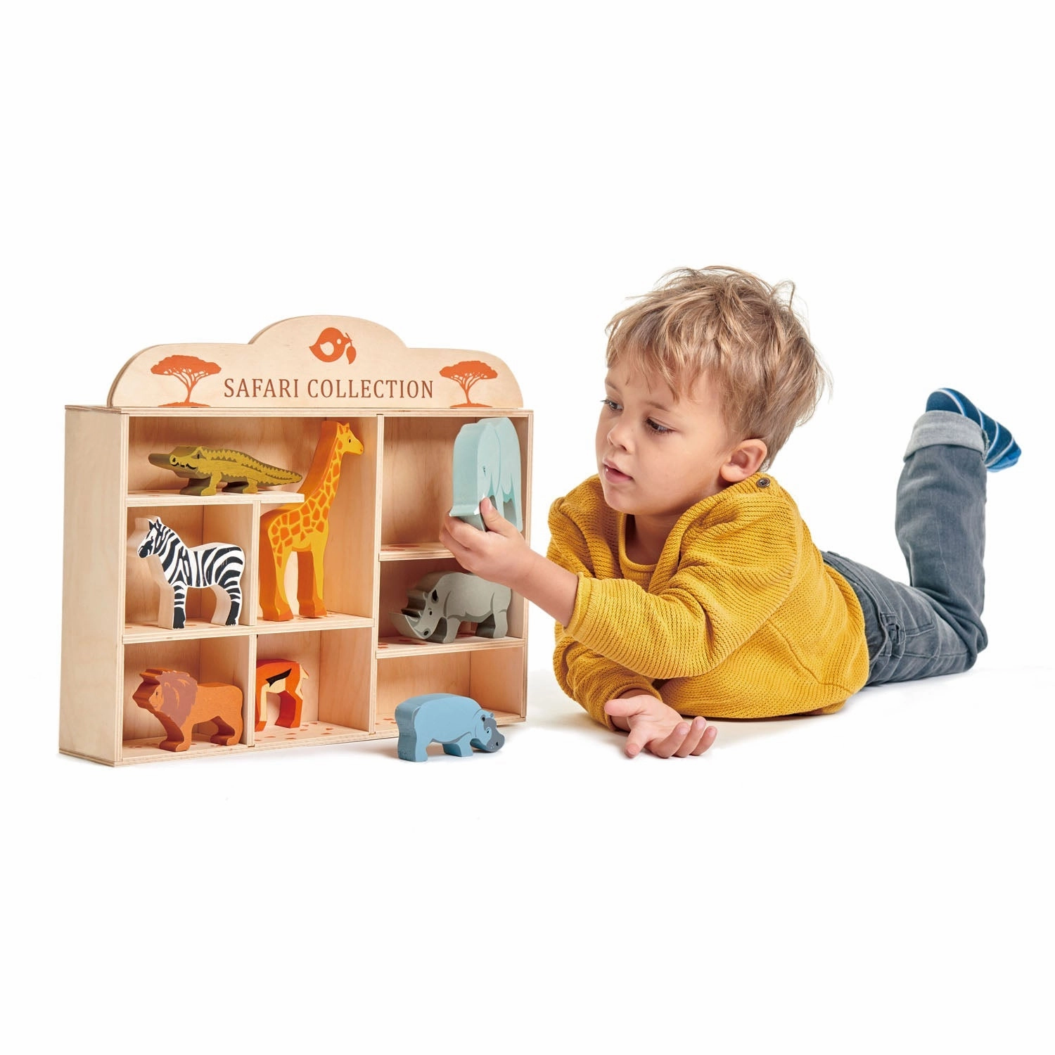 Tender Leaf Toys 8 Safari Animals Wooden Set