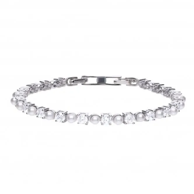 Bracelet de tennis avec perle et zirconium B5302 - Bijouterie Diamonfire