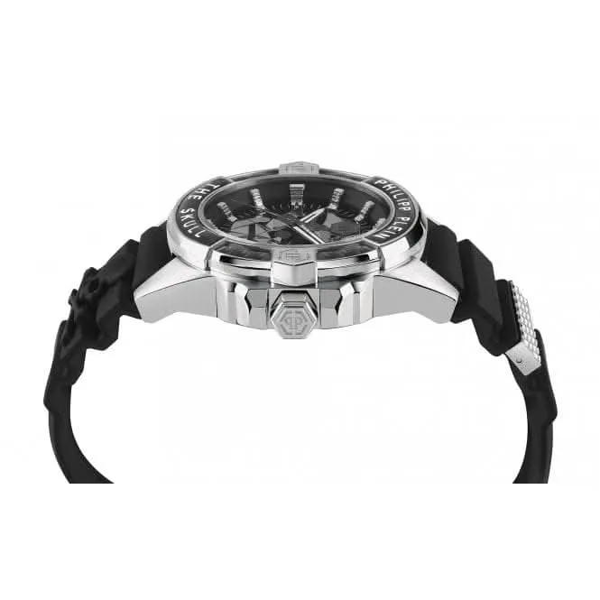 La montre homme Skull en acier carbone noir PWAAA1622