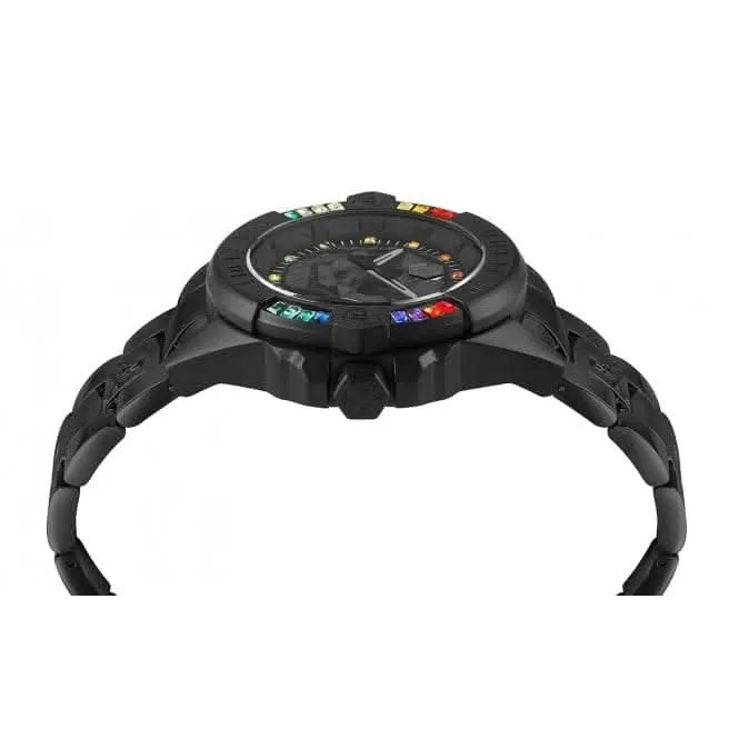 La montre unisexe The Skull en acier noir sans genre PWNAA0522