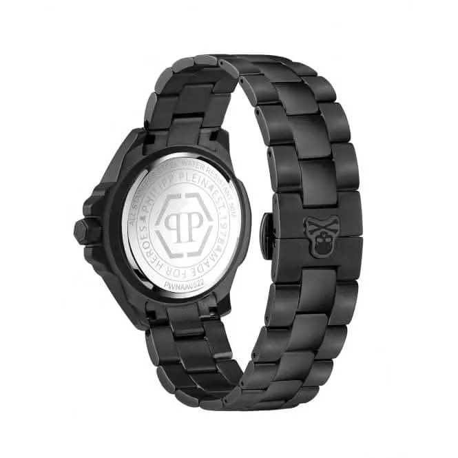 La montre unisexe The Skull en acier noir sans genre PWNAA0522
